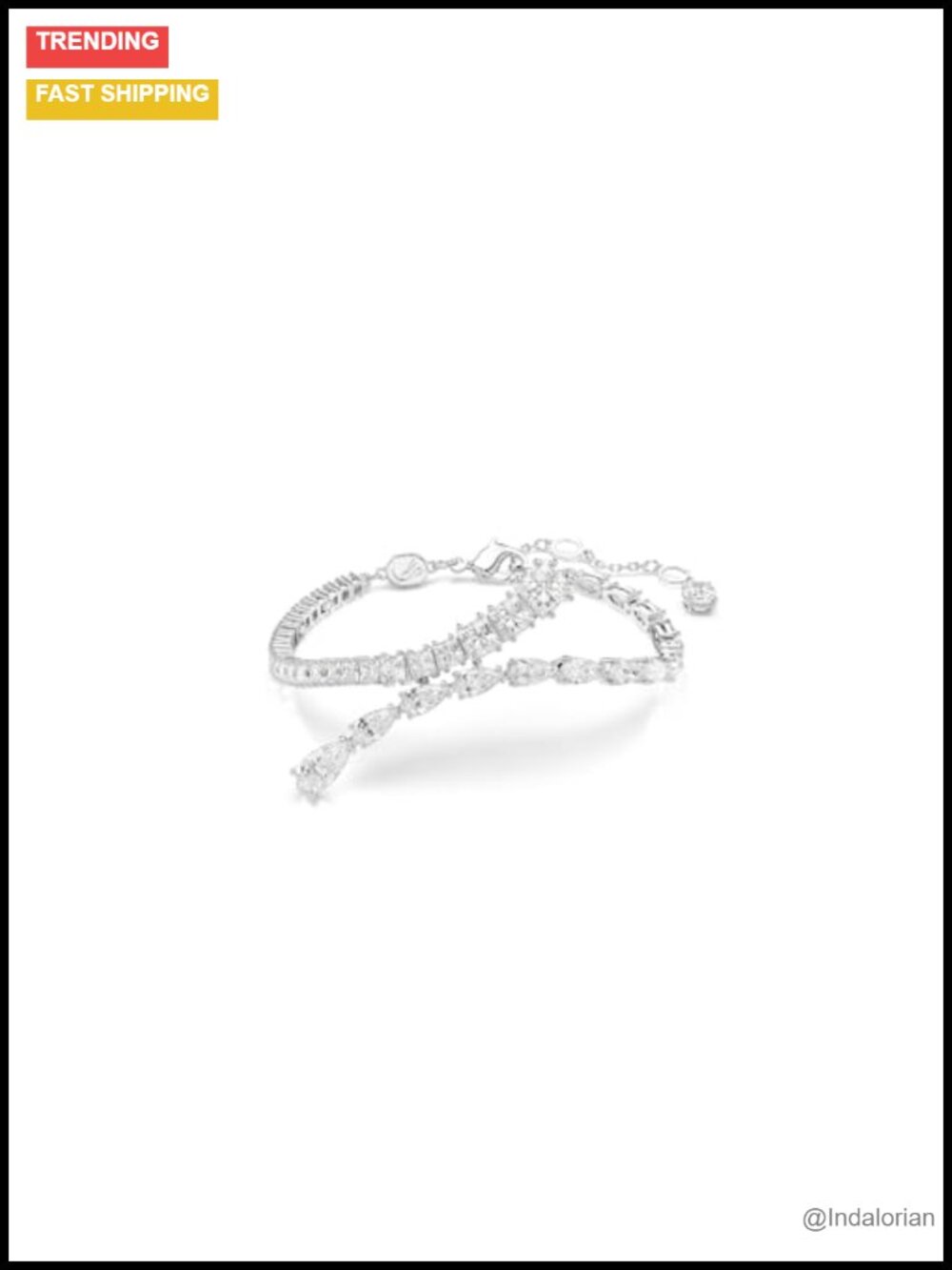 Cubic Zirconia Tennis Bangle Bracelet Rhodium Finished